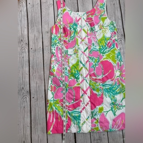 Lilly Pulitzer Cathy Shift Dress Flamingo Pink Don't Give a Cluck - Picture 10 of 15